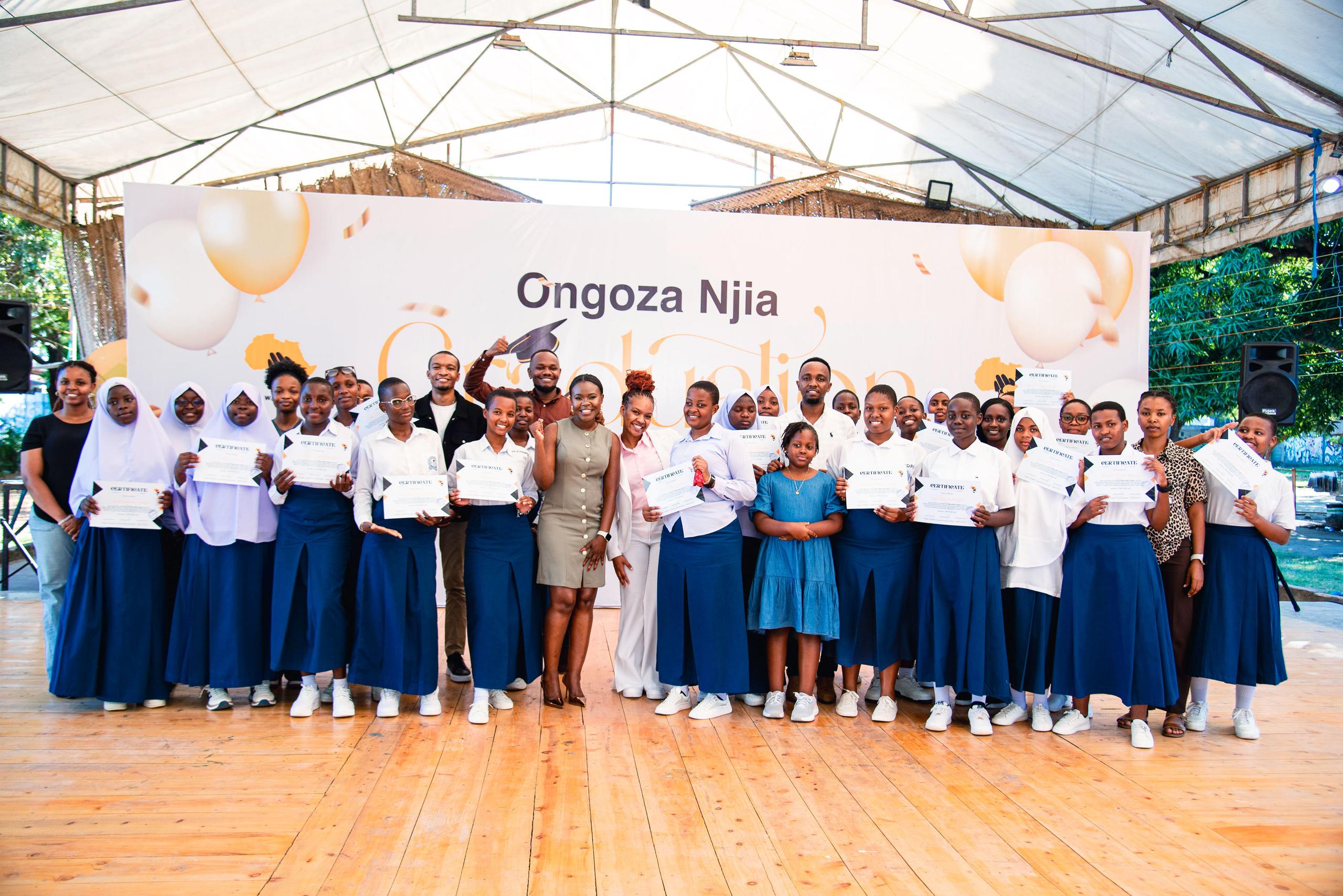Students participating in Ongoza leadership activities 1